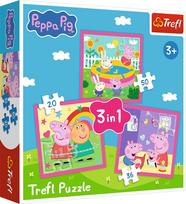 peppa pig delione - Trefl Peppa Pig 3 dėlionių rinkinys 34873, 106 det. - 1 nuotrauka