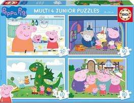 Educa Peppa Pig Multi 4 80-20329, 4 x 20-40-60-80 det.