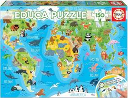 Educa Animals World Map 018115, 150 det.