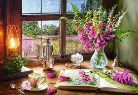 Castorland Still Life With Violet Snapdragons 104345, 1000 det.