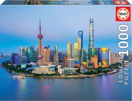 Educa Shanghai Skyline At Sunset 111319, 48 x 68 cm, 1000 det.