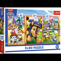 paw patrol puzzle - Trefl Paw Patrol Dėlionių rinkinys „Šunyčių komanda“, 3 x 80 det. - 1 nuotrauka
