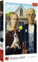 Trefl American Gothic Dog Edition 37526, 500 det.