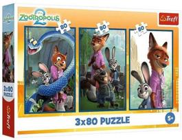 disney - Trefl Zootropolis 2 Animal Investigation, 3 x 80 det. - 1 nuotrauka