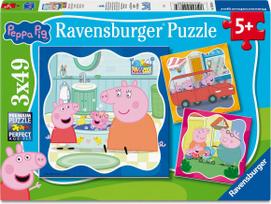 Ravensburger Peppa Pig With Family, 3 x 49 det.