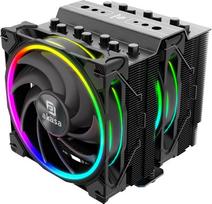 cpu argb cooler - Akasa Soho H7 Dual Tower CPU Cooler, ARGB - 120 mm, Black - 1 nuotrauka