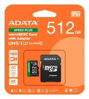 atminties korteles 512 gb - Atminties kortelė Adata Speed Plus 512GB microSDXC UHS-I U3 + Adapteris - 2 nuotrauka