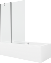 Vonia su sienele, laisvai pastatoma Mexen Cube, 180 cm x 80 cm x 39 cm, stačiakampis, balta sp./chromo sp.