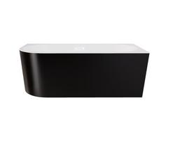 Vonia, laisvai pastatoma Besco Zoya, 170 cm x 80 cm x 59 cm, kampinė, balta sp./juoda sp.