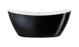Vonia, laisvai pastatoma Besco Ayla, 170 cm x 80 cm x 68 cm, ovalas, juoda sp.