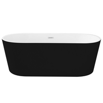 Vonia, laisvai pastatoma AMO-T1003B-150, 150 cm x 75 cm x 58 cm, ovalas, balta sp./juoda sp.