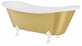 Vonia, laisvai pastatoma Besco Amelia Glam, 190 cm x 77 cm x 69 cm, ovalas, aukso sp./balta sp.