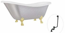 Vonia, laisvai pastatoma Besco Otylia Glam, 160 cm x 77 cm x 68.5 cm, ovalas, aukso sp./sidabro sp.