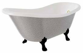 Vonia, laisvai pastatoma Besco Otylia Glam, 160 cm x 77 cm x 68.5 cm, ovalas, sidabro sp./juoda sp.