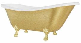 Vonia, laisvai pastatoma Besco Otylia Glam, 170 cm x 77 cm x 68.5 cm, ovalas, aukso sp./balta sp.