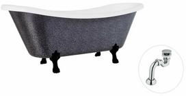 Vonia, laisvai pastatoma Besco Amelia Glam, 190 cm x 77 cm x 69 cm, ovalas, juoda sp./chromo sp.