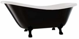 Vonia, laisvai pastatoma Besco Otylia B&W, 170 cm x 77 cm x 68.5 cm, ovalas, balta sp./juoda sp.