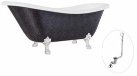 Vonia, laisvai pastatoma Besco Otylia Glam, 170 cm x 77 cm x 68.5 cm, ovalas, balta sp./chromo sp.