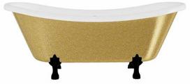 Vonia, laisvai pastatoma Besco Amelia Glam, 190 cm x 77 cm x 69 cm, ovalas, aukso sp./juoda sp.