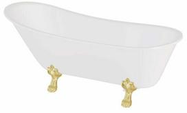 Vonia, laisvai pastatoma Besco Olaya, 160 cm x 68 cm x 68 cm, ovalas, aukso sp./balta sp.