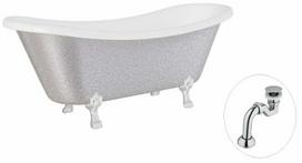 Vonia, laisvai pastatoma Besco Amelia Glam, 190 cm x 77 cm x 69 cm, ovalas, sidabro sp./chromo sp.