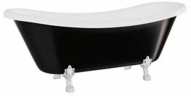 Vonia, laisvai pastatoma Besco Amelia B&W, 190 cm x 77 cm x 69 cm, ovalas, balta sp./juoda sp.