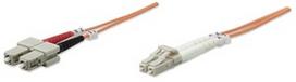 Intellinet LC-SC Fiber Optic Patch Cable OM-2 Orange 1m