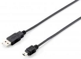 usb a to mini b usb laidas - Equip Cable USB to USB-mini Black 1.8m - 1 nuotrauka