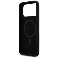 silicone case with magsafe iphone 15 pro - Guess Silicone Logo Strass 4G MagSafe Dėklas iPhone 17 Pro Max - Juodas (Black) - 3 nuotrauka