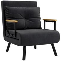 miegamas fotelis - Fotelis Reguliuojamas Miegamas Krėslas, Juodas (Black) - 1 nuotrauka