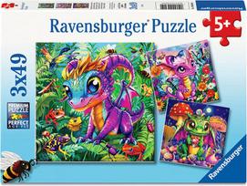 Ravensburger Mažieji sodo drakonai 12004301, 3 x 49 det.