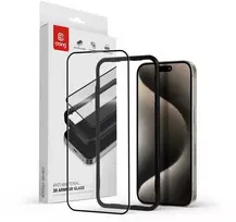 stikliukas apsauginis iphone 15 pro max - Crong Anti-Bacterial 3D Armour Glass iPhone 15 Pro Max - 1 nuotrauka