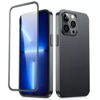 iphone 13 dekliukais - Joyroom 360 Full Case front and back cover for Apple iPhone 13 Pro + tempered glass screen protector, Black (JR-BP935 Black) - 1 nuotrauka