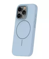 iLike Apple iPhone 16 Pro Max Soft Touch Silicone Case With Magnetic Light Blue
