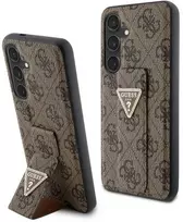 samsung s24 deklas standing grip - Guess Grip Stand 4G Triangle Strass dėklas Samsung Galaxy S24 rudas (Brown) - 1 nuotrauka