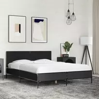 vidaXL Lovos rėmas, Juodas (Black), 120x200 cm, apdirbta mediena ir metalas