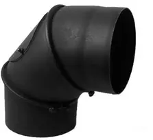 dumtraukio alkunes - Dūmtraukio alkūnė WADEX, Juoda (Black), 200 mm, 45/90° - 1 nuotrauka
