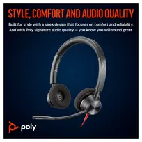 3320 poly - HP Poly Blackwire 3320 Stereo Juodos (Black) - 3 nuotrauka
