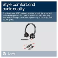 3320 poly - HP Poly Blackwire 3320 Stereo Juodos (Black) - 12 nuotrauka