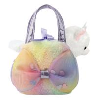 pliusine kate - Pliušinis žaislas, su krepšiu katė Aurora Fancy Pals, baltas/violetinis, 20 cm, 2 vnt. - 3 nuotrauka