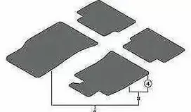 Bmw Mini R56 R55 R57 R58 R59 Grindų Kilimėliai Veliūras Siūlės Raudoni Originalus 51477324832