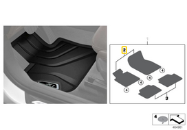 Bmw X1 F48 Priekiniai Visureigiai Grindų Kilimėliai Originalus 51472365855