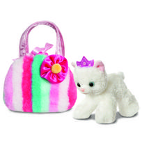 pliusine kate - Pliušinis žaislas katė Aurora Fancy Pals, baltas/rožinis, 20 cm - 3 nuotrauka