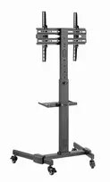 tv laikiklis 400x400 - Gembird TVS-55T-01 Televizoriaus stovas su ratukais (pakreipiamas), 32"-55", Juodas (Black) - 6 nuotrauka
