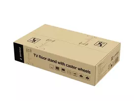 stovas su ratukais - Gembird TVS-75S-02 Televizoriaus stovas su ratukais, 37-75", Juodas (Black) - 2 nuotrauka
