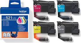 rj45 rinkinys - Brother LC521VAL | Ink Cartridge | Black, Cyan, Magenta,Yellow - 3 nuotrauka