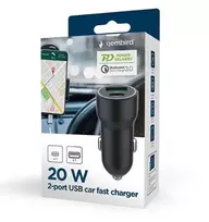 typos - Automobilinis įkroviklis Gembird A2PDQC20, USB Type C, juoda, 20 W - 5 nuotrauka