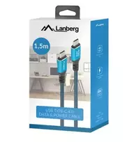 usb4 kabelis 240w - Lanberg USB-C M/M 4.0 CABLE 240W 8K 60HZ | CA-CMCM-45CU-0015-BK - 3 nuotrauka