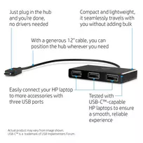 usb a i c - Hewlett Packard (HP) HP USB-C į USB-A-Hub - 4 nuotrauka