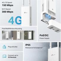 routeris ethernet - TP-Link TL-MR100-Outdoor 4G LTE belaidis maršrutizatorius, baltas (White) - 3 nuotrauka
